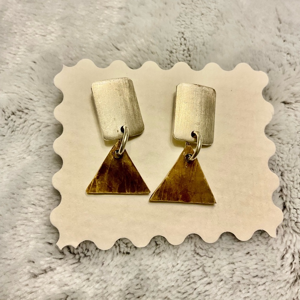 Geometric Gold and Silver Earrings